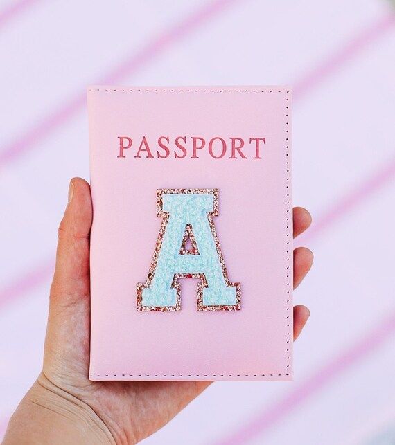 Customized Passport Cover with Varsity Glitter Patch | Etsy (US)