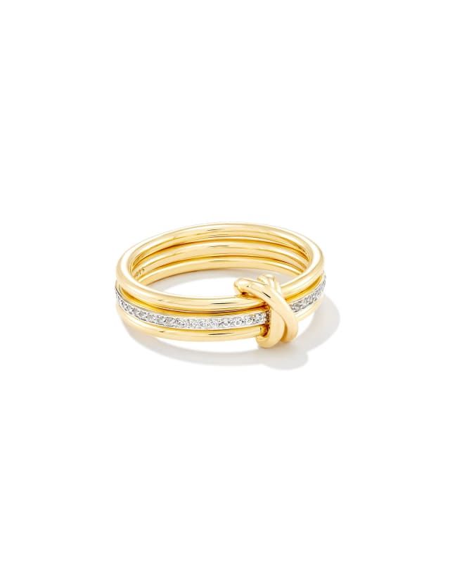 Tia 18k Gold Vermeil Band Ring in White Sapphire | Kendra Scott