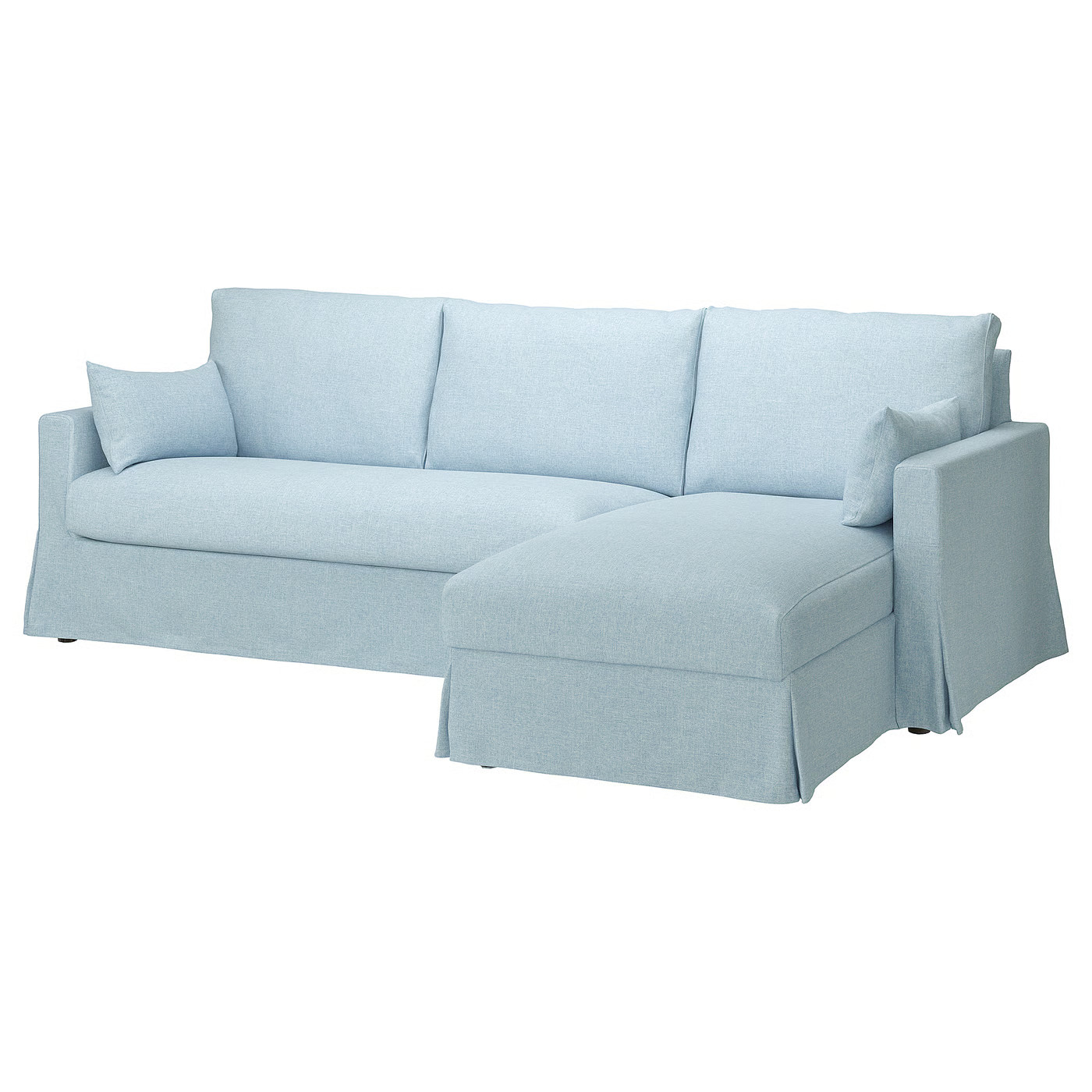 HYLTARP Sofa w chaise, right, Kilanda pale blue | IKEA US