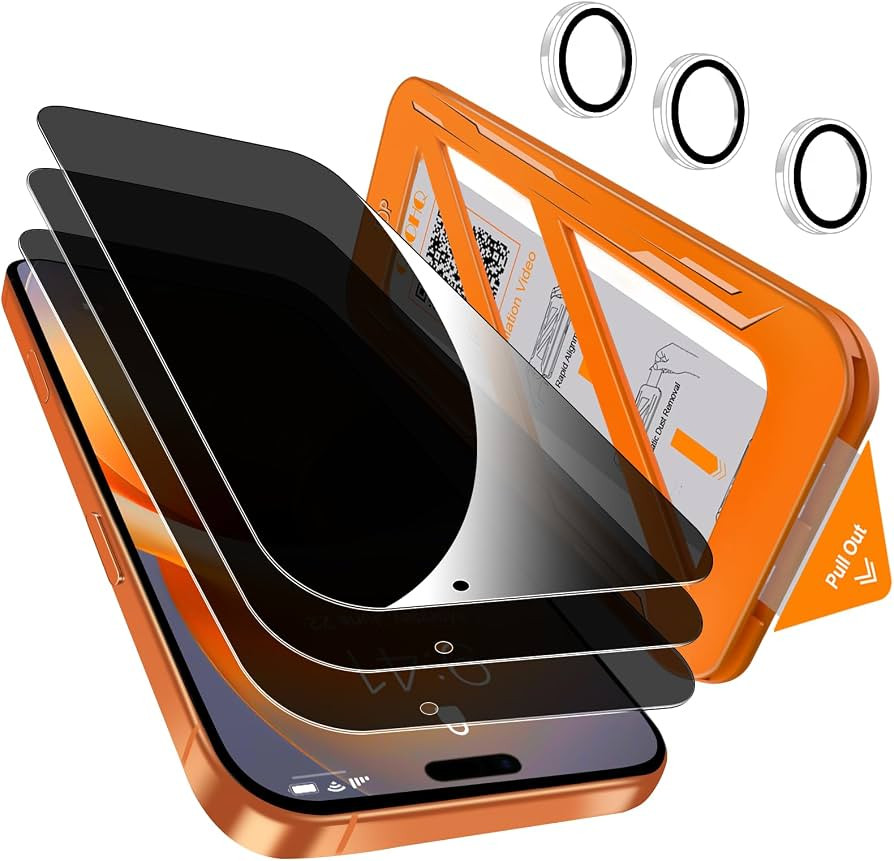 QHOHQ Privacy Screen Protector+Camera Lens Protector for iPhone 17 Pro Max | Amazon (US)