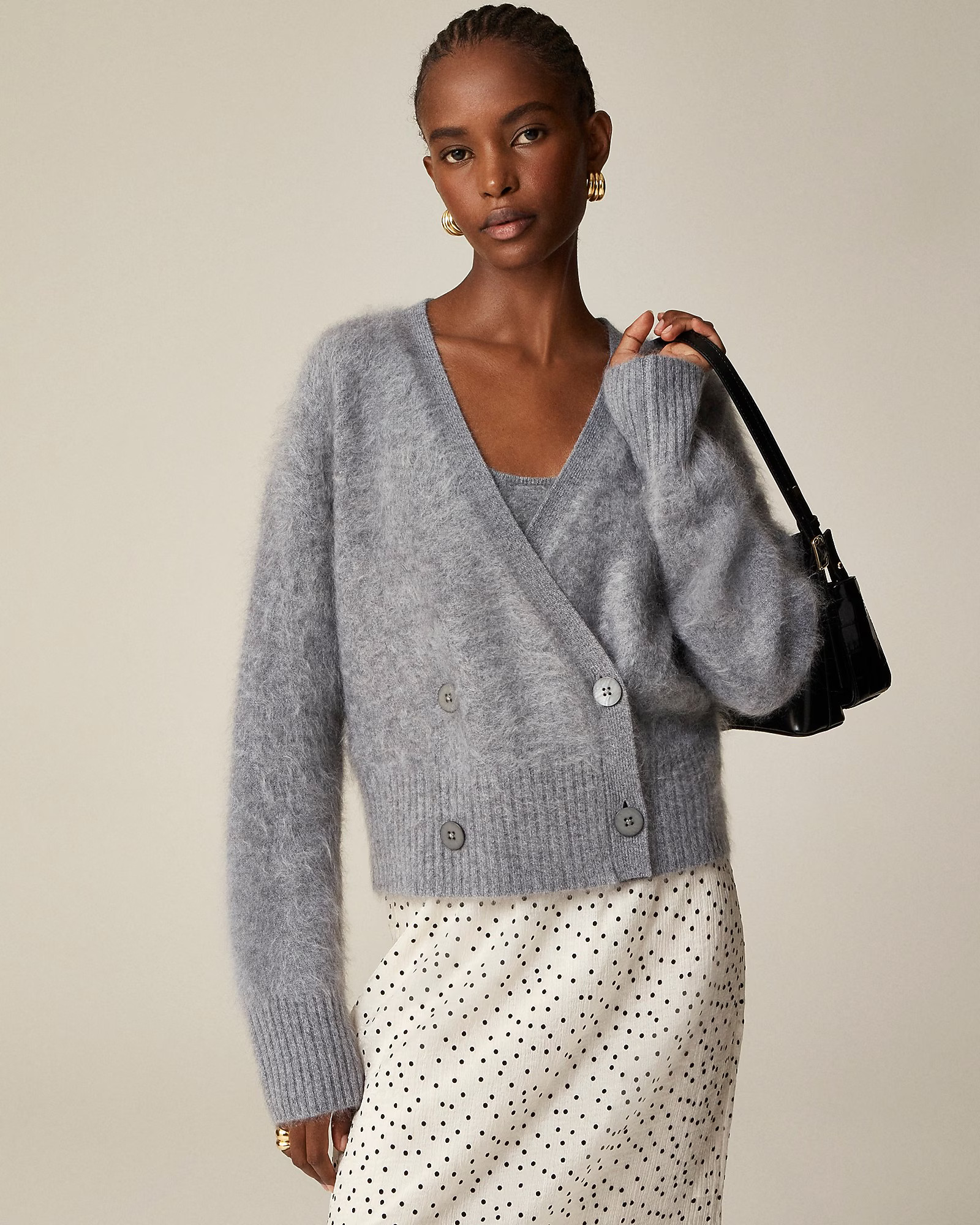 Brushed cashmere double-breasted cardigan sweater | J. Crew US