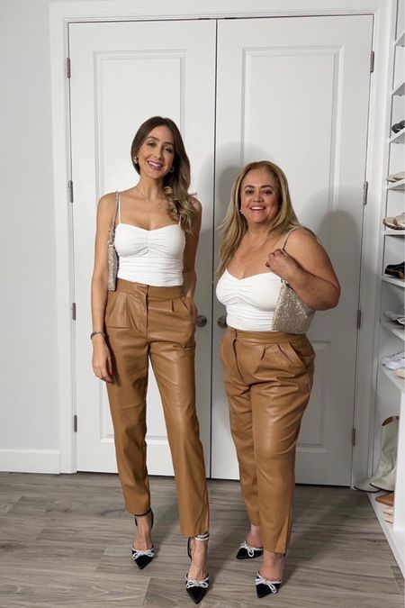 The same style in different sizes is not a problem for us; We rock with the same look. In love with this outfit! So beautiful and elegant! 
Fits TTS 
I’m 5’3 wearing a size large on tops and size 14 short on pants 
Aline is 5’9 wearing a size small on tops and size 2 long in pants. 


#LTKstyletip #LTKGiftGuide #LTKHoliday
