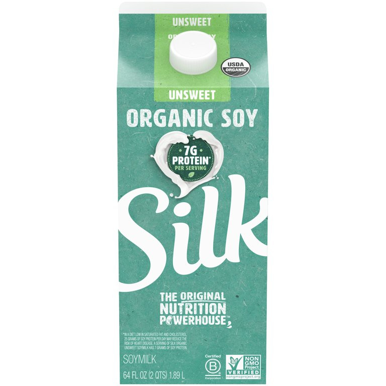 Silk Organic Unsweetened Soy Milk, Half Gallon - Walmart.com | Walmart (US)