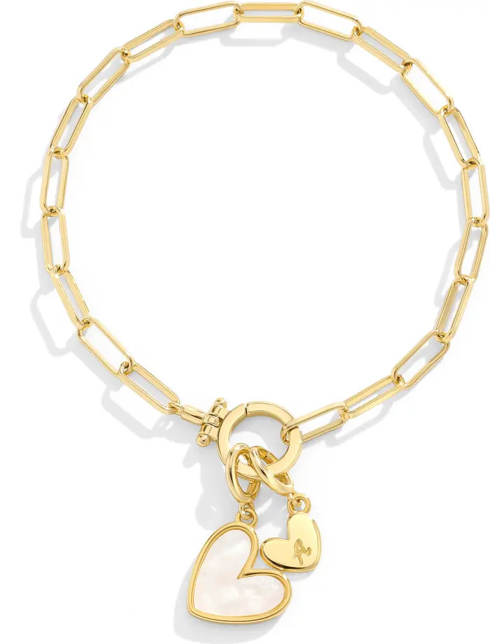 Mother Of Pearl Initial Heart Charm Bracelet | Nordstrom
