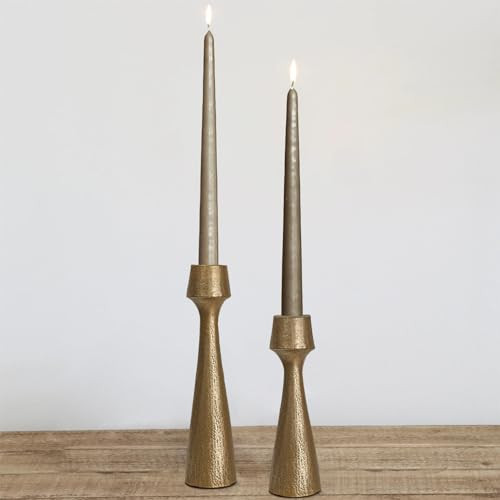 Iron Taper Candle Holder - Set of 2 Decorative Candle Stand, Metal Decorative Candlestick Holder for Wedding, Dining Table, Party Decoration (Gold) | Amazon (US)