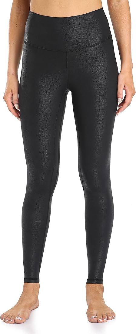 Colorfulkoala Women's High Waisted Matte Faux Leather Leggings Full Length Yoga Pants | Amazon (US)