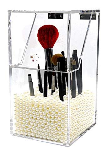 PuTwo Makeup Brush Holder Dustproof Storage Box Premium Quality 5mm Thick Acrylic Makeup Organize... | Amazon (US)
