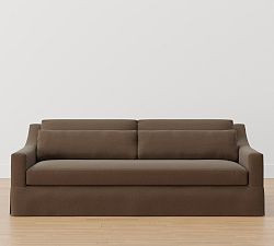 York Slope Arm Deep Seat Slipcovered Sofa (60"-108") | Pottery Barn (US)