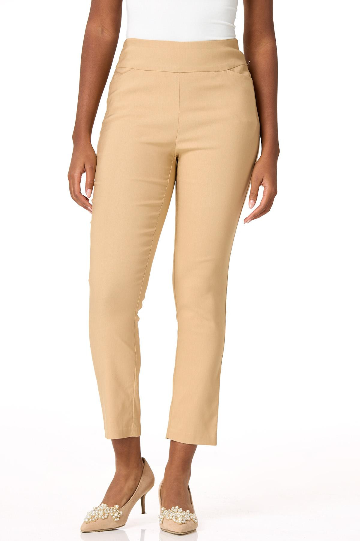 Petite Solid Bengaline Ankle Pants | Cato Fashions