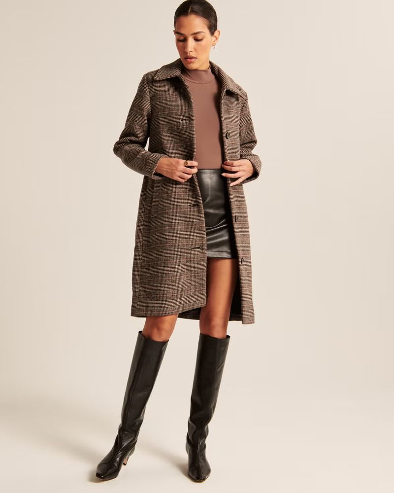 Wool-Blend Mod Coat | Abercrombie & Fitch (US)