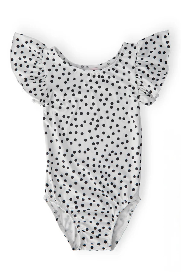 Scattered Dot S/S Flutter Sleeve Leotard | Mila & Rose