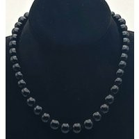 Vintage Graduated Black Bead Necklace - 16 | Etsy (US)