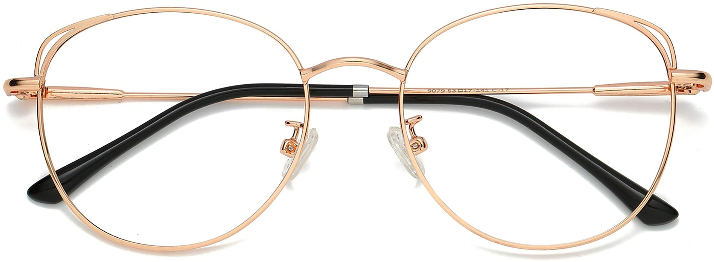 SOJOS Cat Eye Blue Light Blocking Glasses Hipster Metal Frame Women Eyeglasses She Young | Amazon (US)