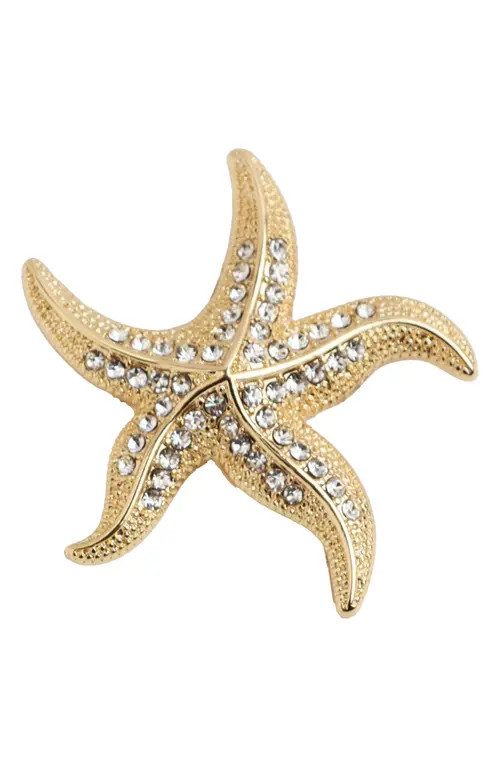Panacea Cubic Zirconia Starfish Brooch in Gold at Nordstrom | Nordstrom