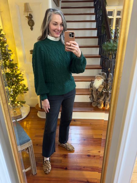 This faux ruffled collar or dickie is perfect for changing the look of sweaters. Pair with leopard Birdies for a classic look! #belk #ruffledcollar #preppy 

#LTKstyletip #LTKover40 #LTKfindsunder50
