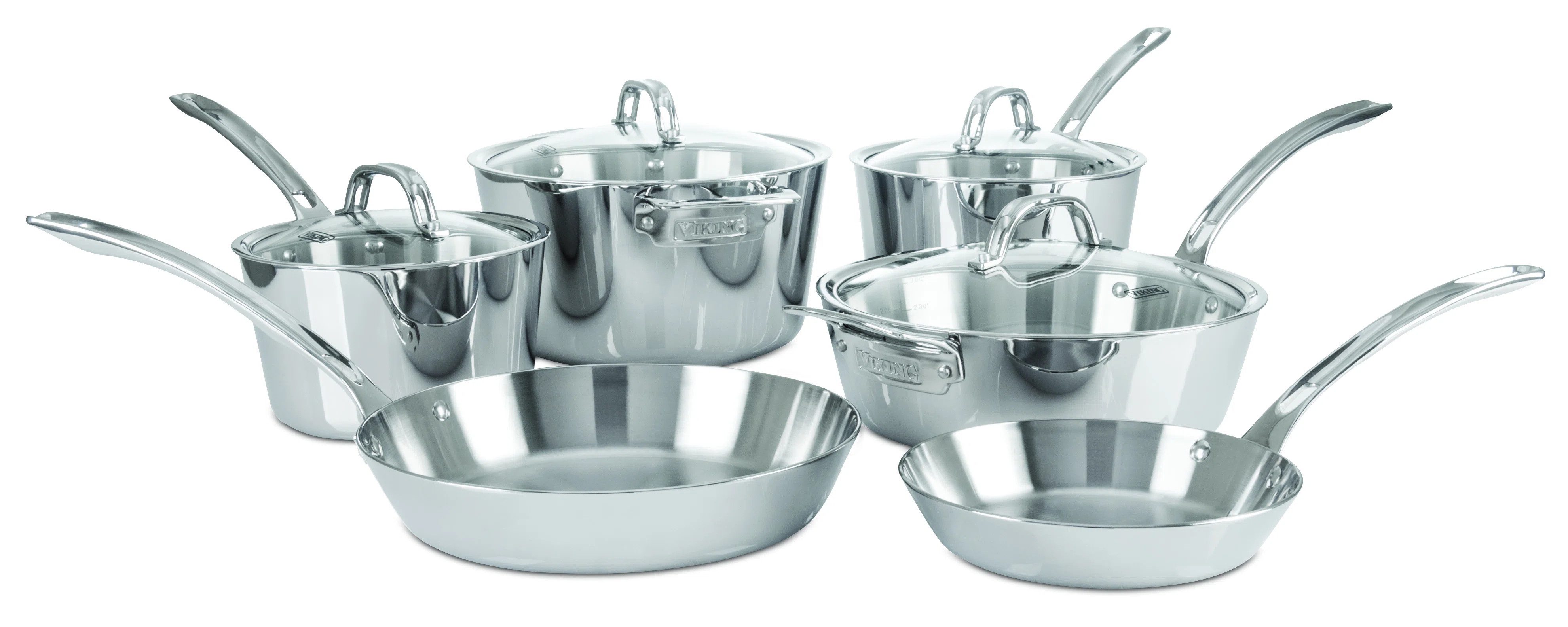 Viking Contemporary 3-Ply Stainless Steel 10-Piece Cookware Set | Wayfair North America