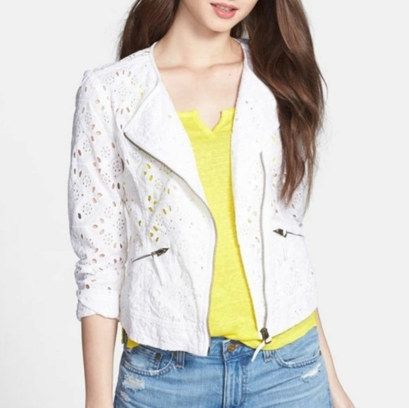 Lucky Brand Moto Jacket White Eyelet size XS | Poshmark