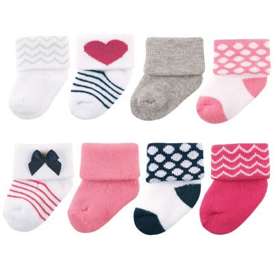 Luvable Friends Baby Girls Newborn and Baby Terry Socks, Bow, 0-6 Months | Target