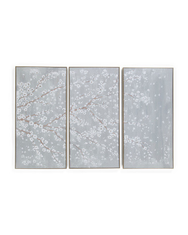Set Of 3 20x40 Cherry Blossom Panels Framed Wall Art | TJ Maxx