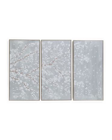 Set Of 3 20x40 Cherry Blossom Panels Framed Wall Art | TJ Maxx