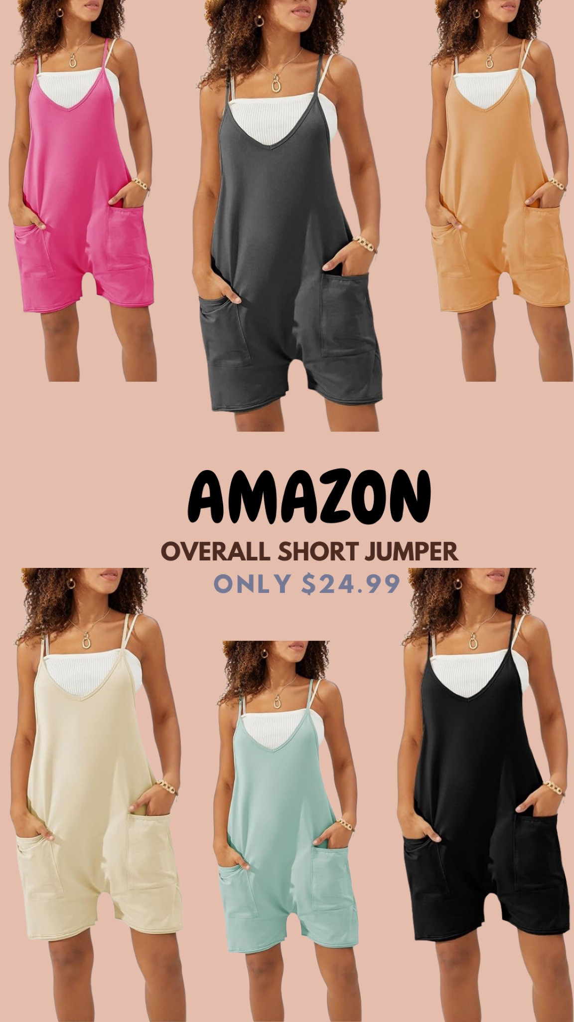 Spring & summer overalls 😍💕🏝️ comfy look and cute colors 🥺
Amazon fashion, Amazon style, summer style, summer outfits, comfy style, Amazon finds, Amazon savings, Amazon deals, overalls look. 

#LTKstyletip #LTKSeasonal #LTKfindsunder50