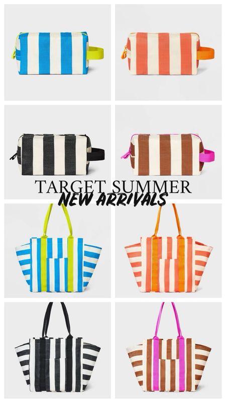 Target summer new arrivals 
Striped tote and makeup bag 

#LTKItBag #LTKFindsUnder50 #LTKTravel