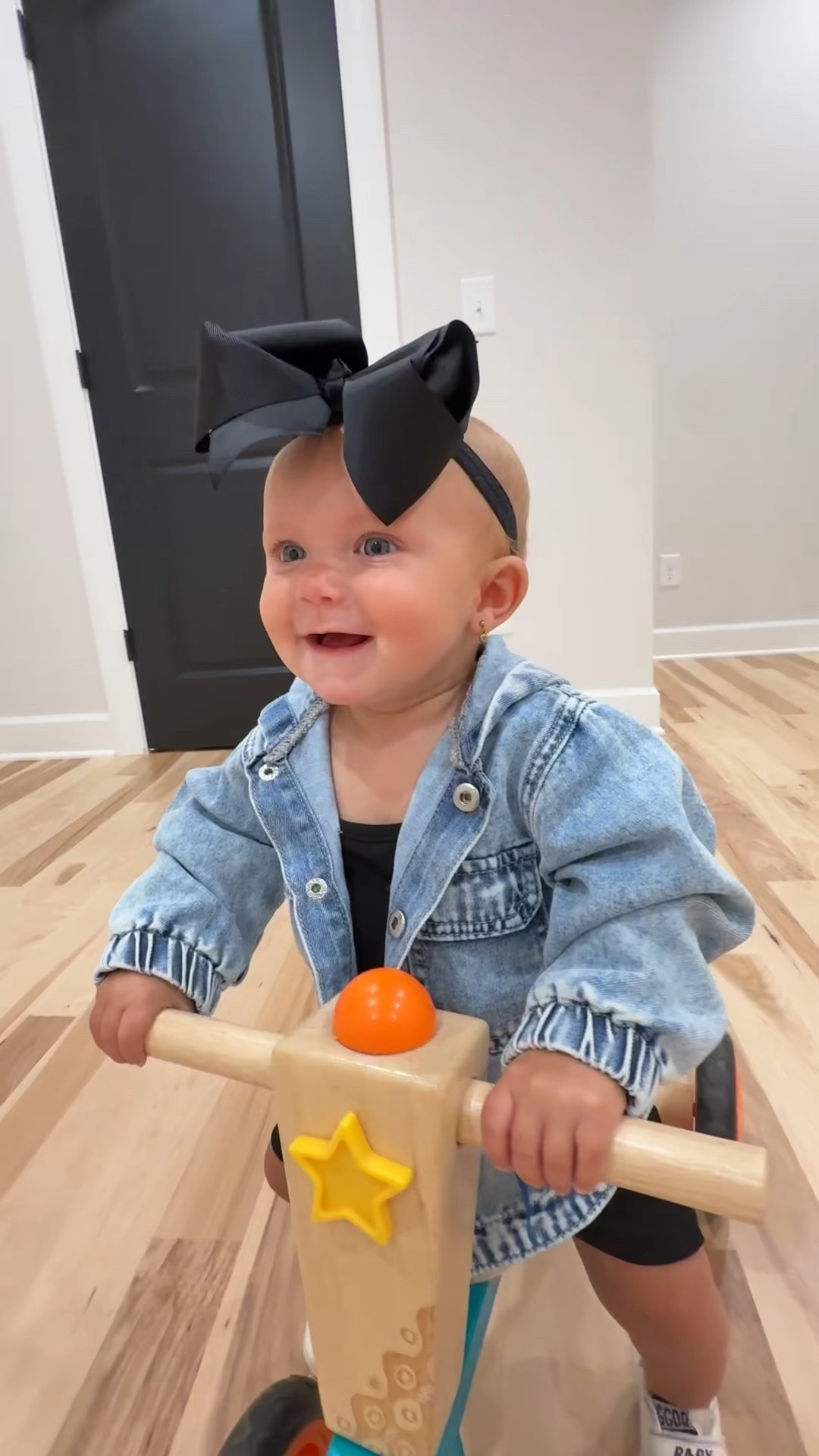 Denim jacket + romper = baby’s first cool girl moment 💫🛞 #MiniTrendsetter #OOTDbaby 

#LTKKids #LTKBaby