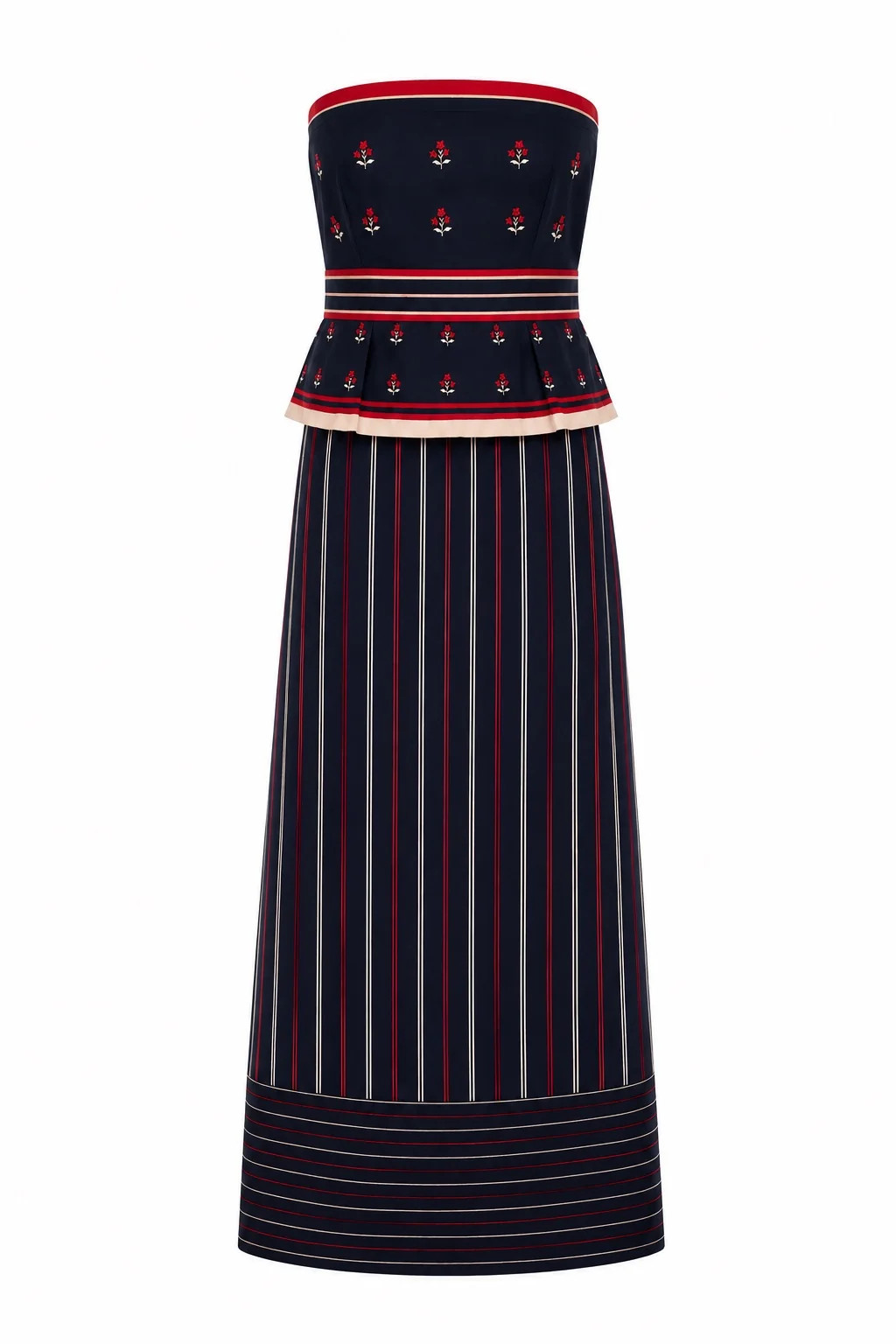 Hampton Navy Amora Stripe Strapless Dress | Anna Cate Collection