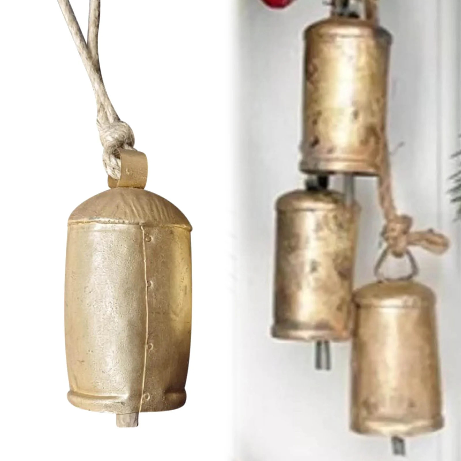 Christmas Cow Bells for Decoration, Vintage Handmade Gold Cowbell Christmas Decor, Lucky Rustic C... | Walmart (US)