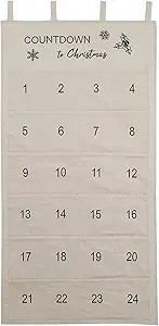 Christmas Advent Calendar, 24 Pockets Xmas Decoration 2023 Portable Practical Hanging Bag for Dra... | Amazon (US)