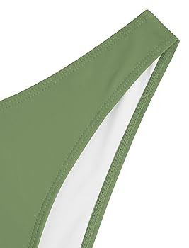 ZAFUL Womens Bandeau Bikini Set Metallic Sparkly O Ring Lace Up Tie Side High Cut Tanga Sexy Bath... | Amazon (US)