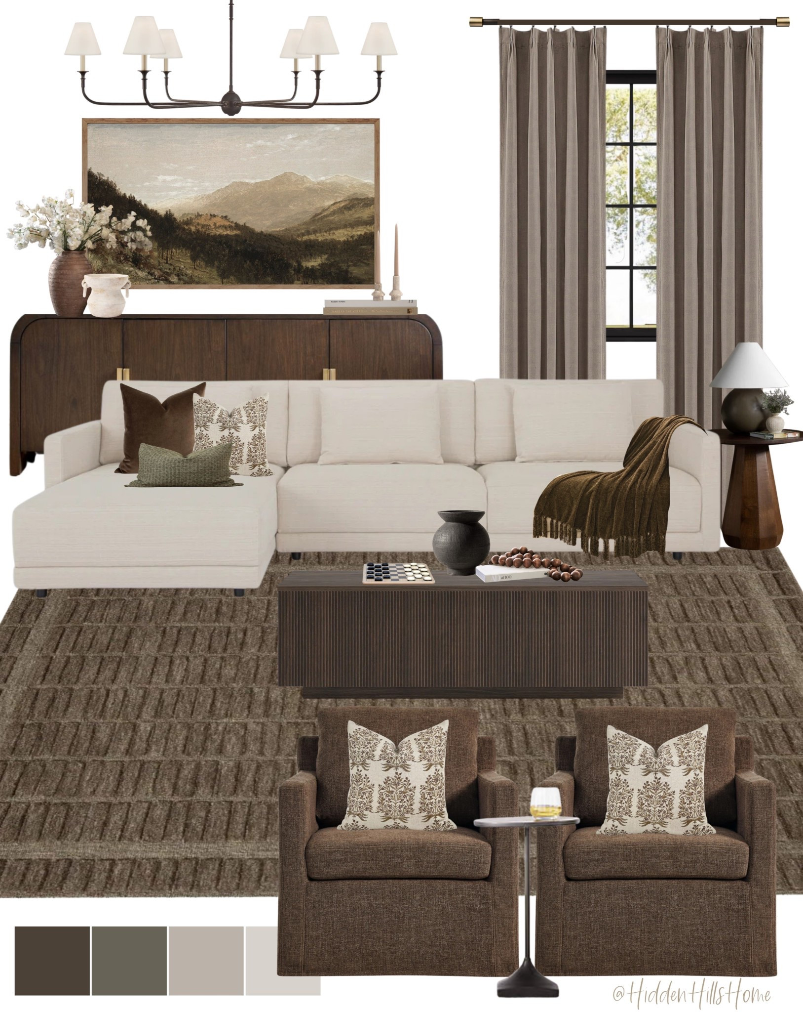 Cozy living room decor mood board, living room design, sectional sofa, living room mood board, rug, home decor ideas, coffee table, accent chairs 

#LTKSaleAlert #LTKFindsUnder100 #LTKHome