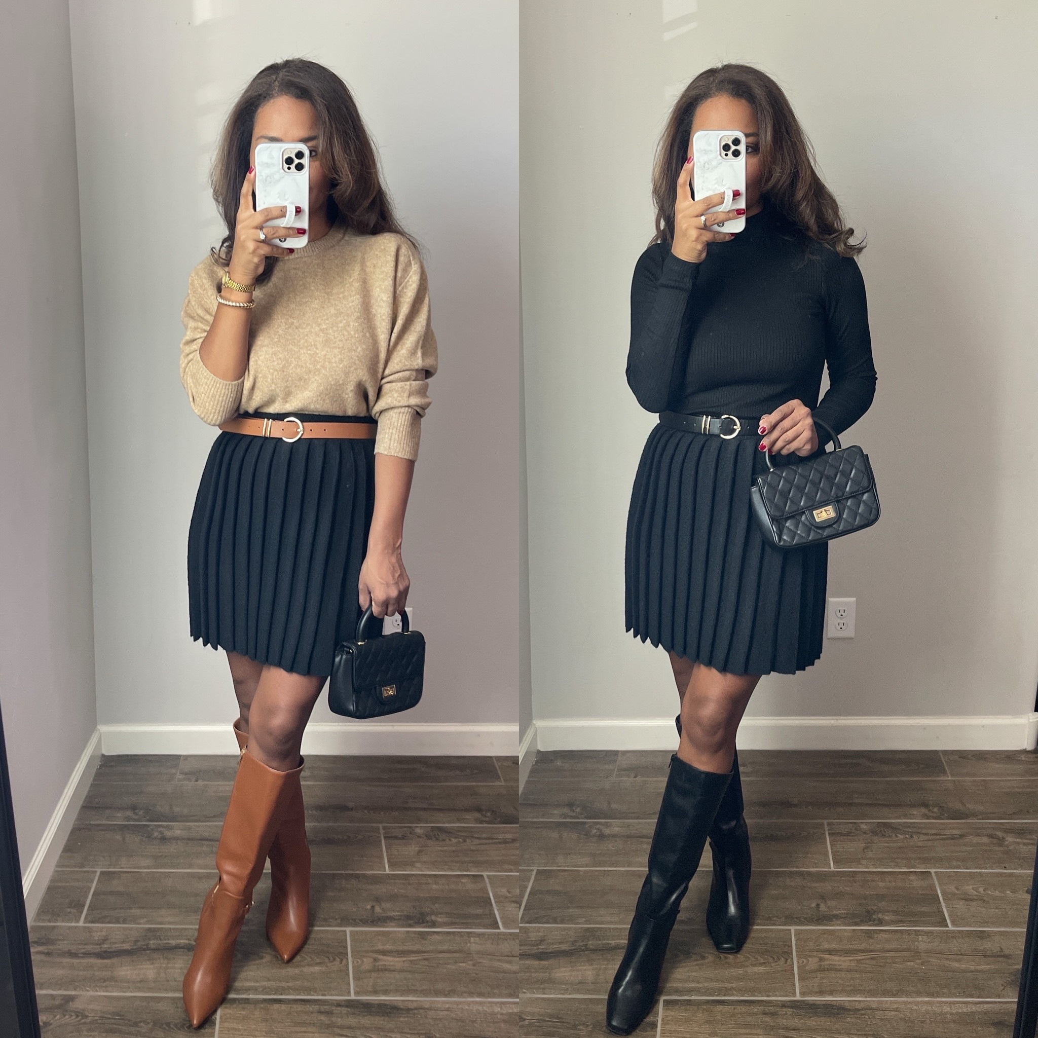 Walmart new arrivals. Wearing a XS  in the skirt. Sweater and black turtleneck are both small. 

#LTKFindsUnder50 #LTKFindsUnder100 #LTKSaleAlert