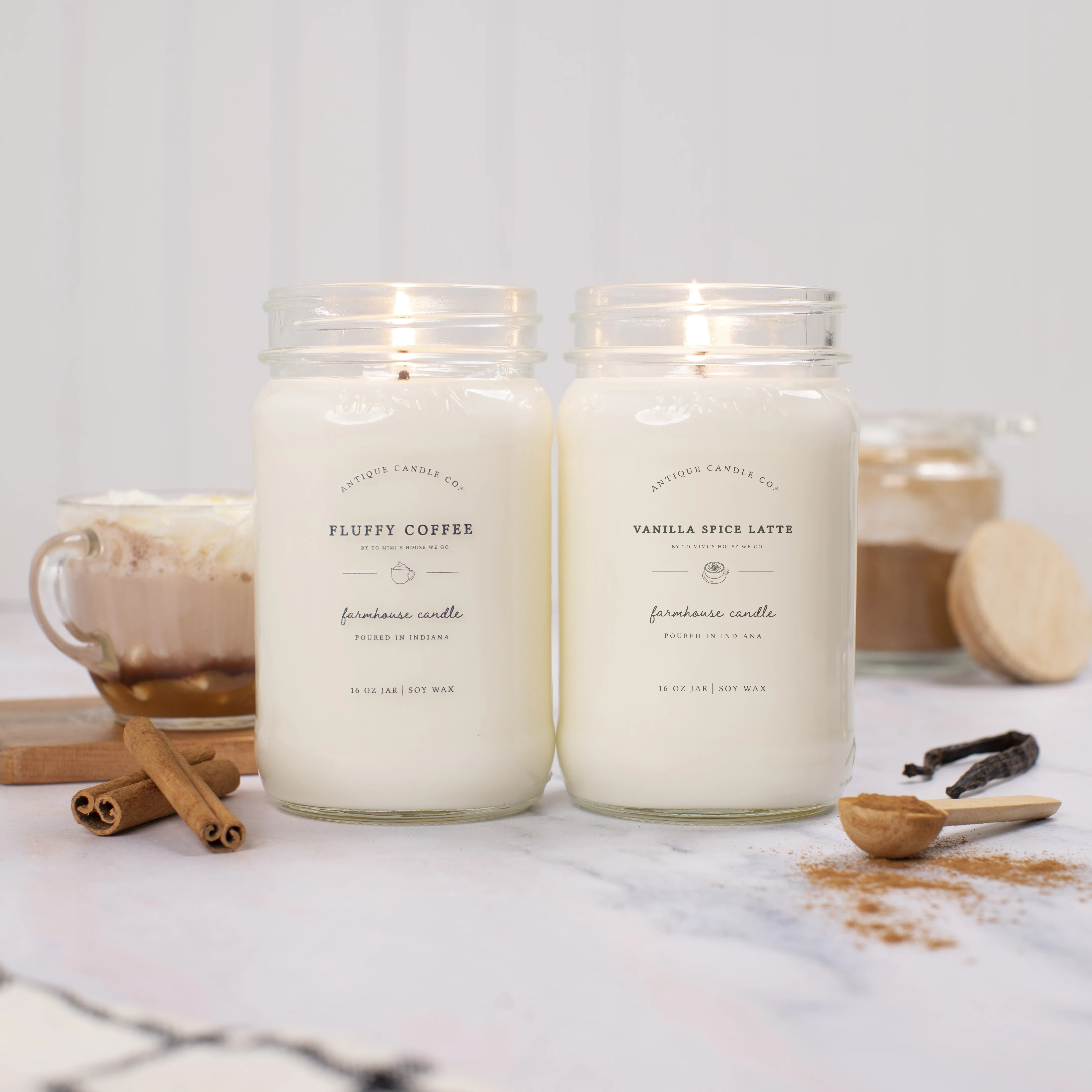 Fluffy Coffee & Vanilla Spice Latte Bundle | Antique Candle Co.