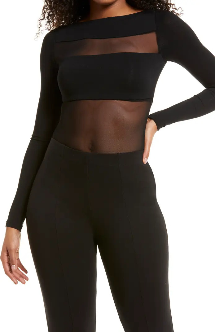 Naked Wardrobe Long Sleeve Mesh Bodysuit | Nordstrom | Nordstrom