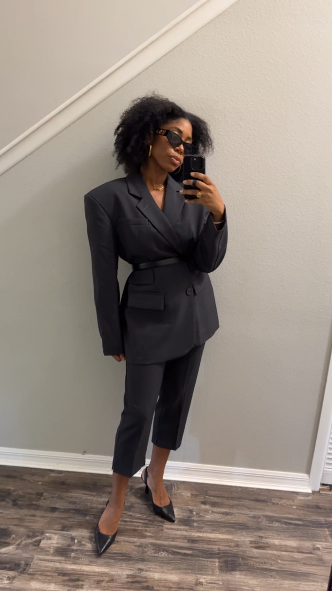 This blazer and capri set from nasty gal is a vibe!! Blazer is very oversized so I added a belt for more definition in at the waist. 

#LTKFindsUnder100 #LTKVideo #LTKStyleTip
