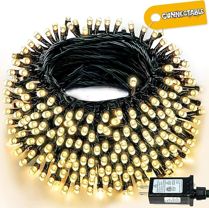 Connectable 240LED 88Ft 13Modes Christmas Lights Indoor Outdoor | Extendable Green Wire Christmas... | Amazon (US)