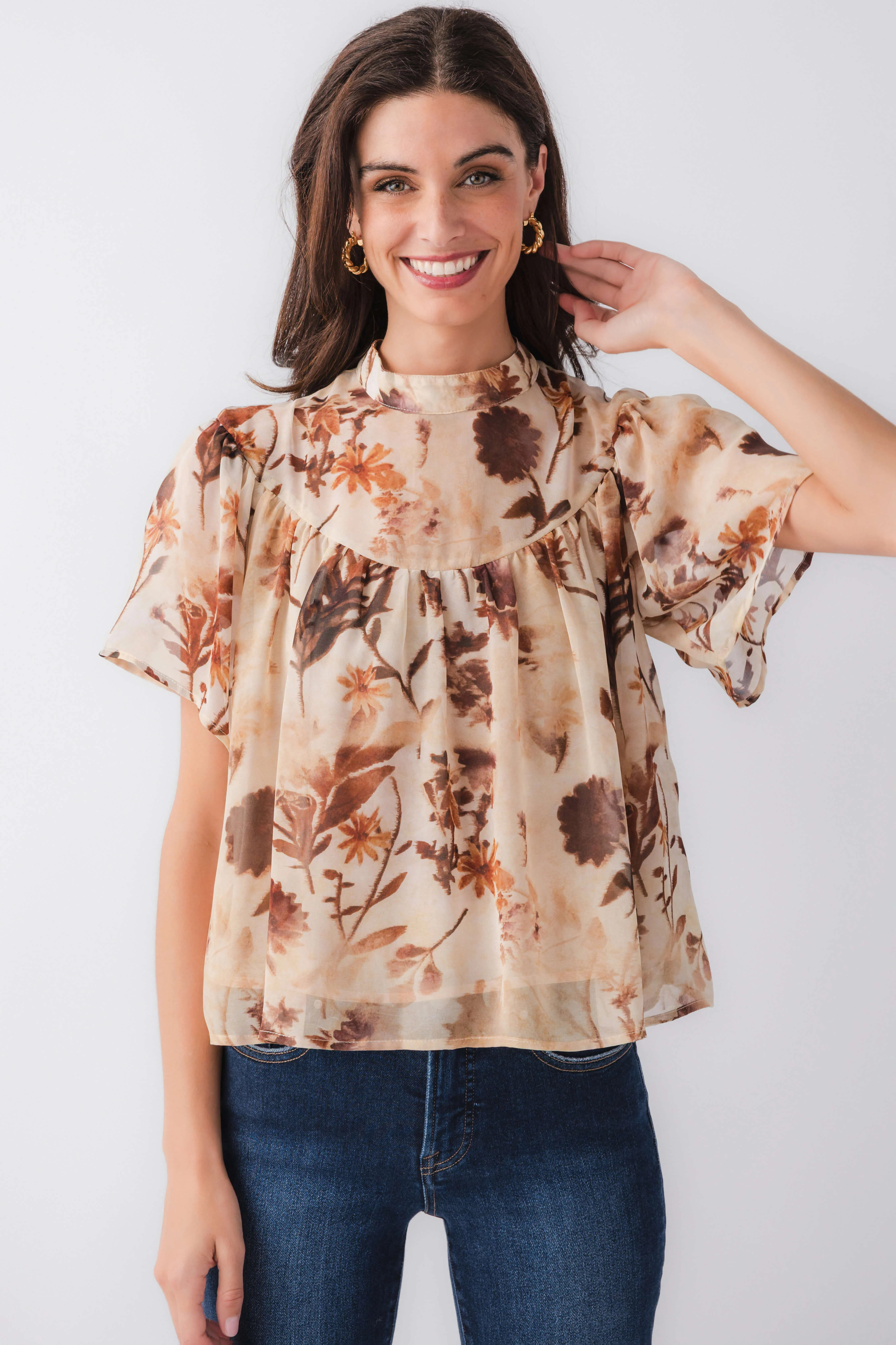 By Together Olympia Floral Top | Social Threads
