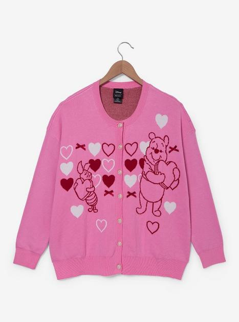 Disney Winnie the Pooh Piglet & Pooh Bear Hearts Women's Plus Cardigan - BoxLunch Exclusive | BoxLunch