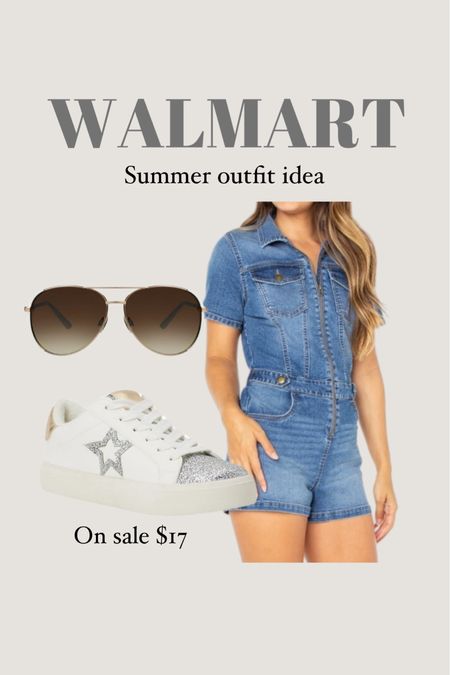Walmart denim romper outfit idea 

#LTKStyleTip #LTKFindsUnder100 #LTKFindsUnder50