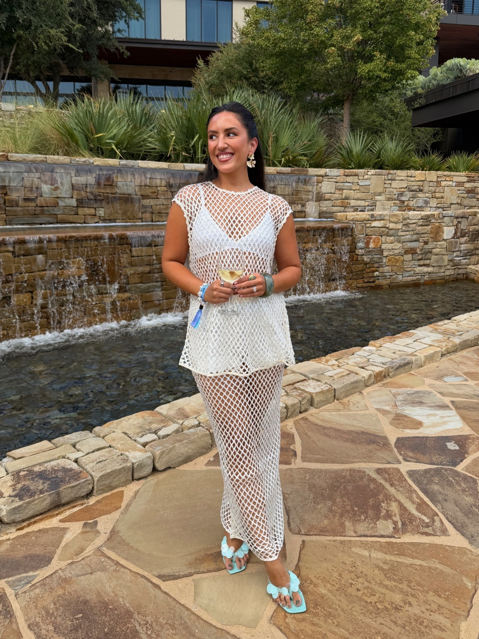 What I wore to our coastal themed cocktail party!! Loveee this set, it’s 70% off right now🤯& I used white undergarments. Would be perfect for bridal era!! 

Size smalls, 7.5 heels

#LTKCon #LTKootd #LTKPetite