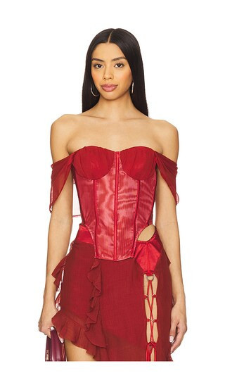 AMOR MIA Assassin Corset Top in Red. - size S | Revolve Clothing (Global)