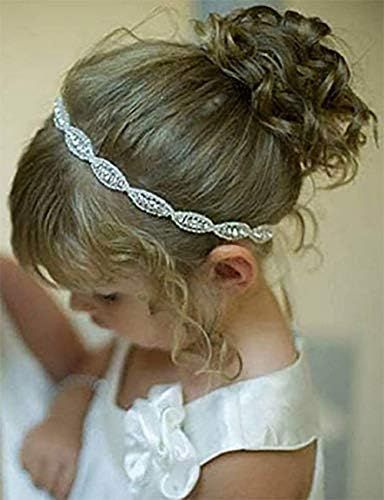 Denifery Flower Girl Rhinestone Crystal Headband Baby Headbands Gatsby Headband Wedding Hair Acce... | Amazon (US)
