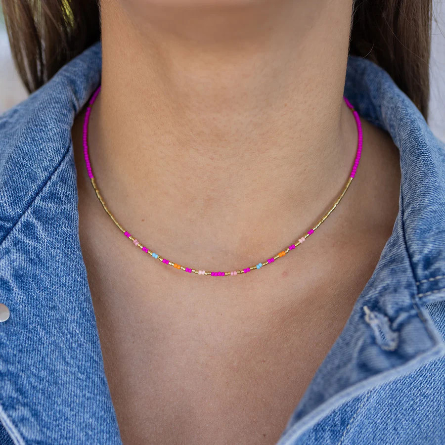 Hot Pink Beaded Necklace | Erin McDermott Jewelry