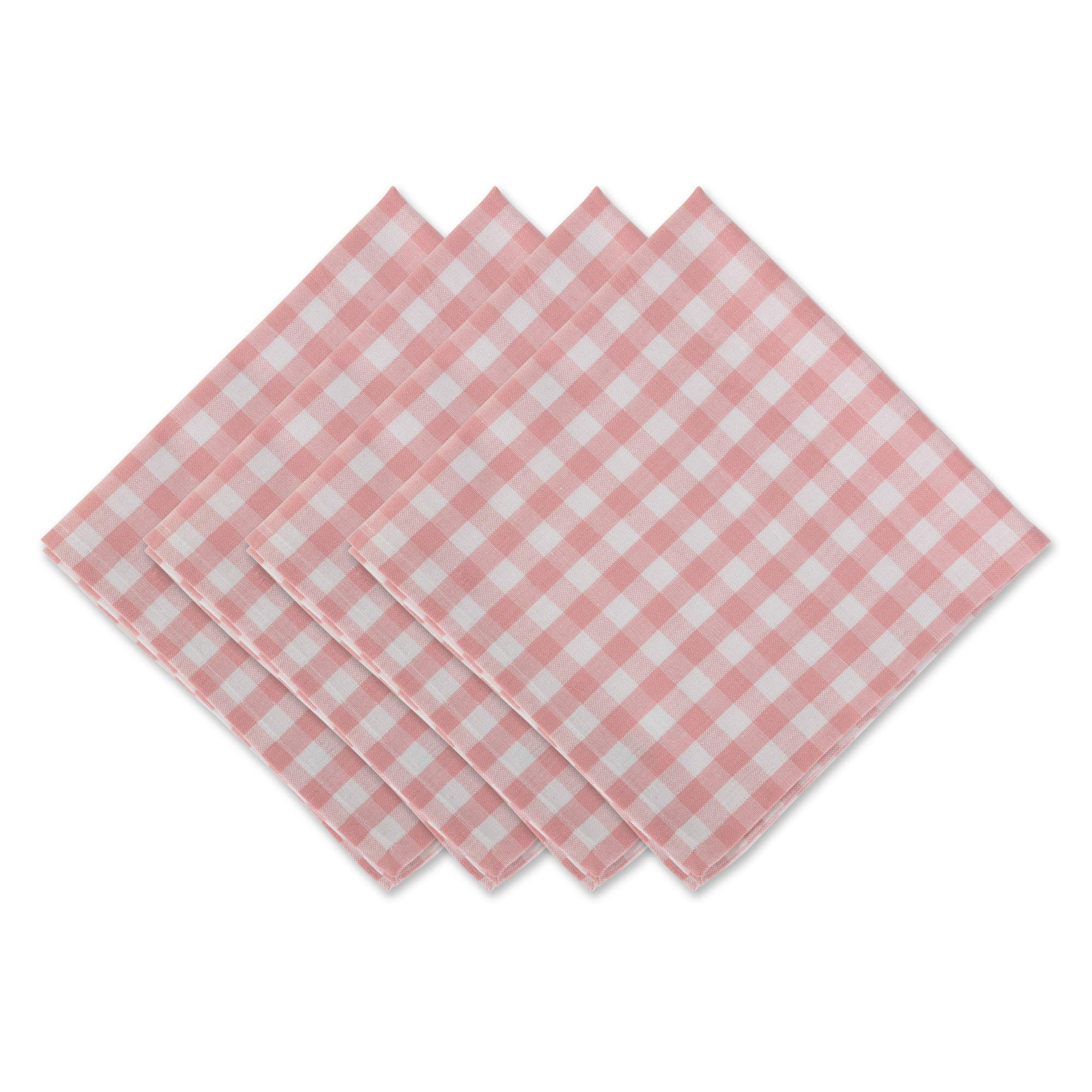 DII Cotton Napkin Set Machine Washable Everyday Basic, 20x20, Pink & White Gingham, 6 Count | Amazon (US)