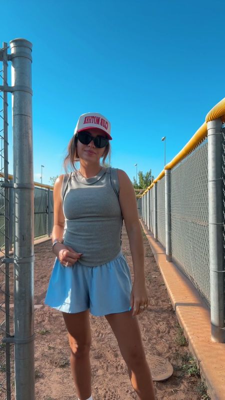 Another hot day at the field! Wearing my favorite tank and sports mom shorts! XS in tank and small in shorts 

#LTKFindsUnder100 #LTKStyleTip #LTKFindsUnder50