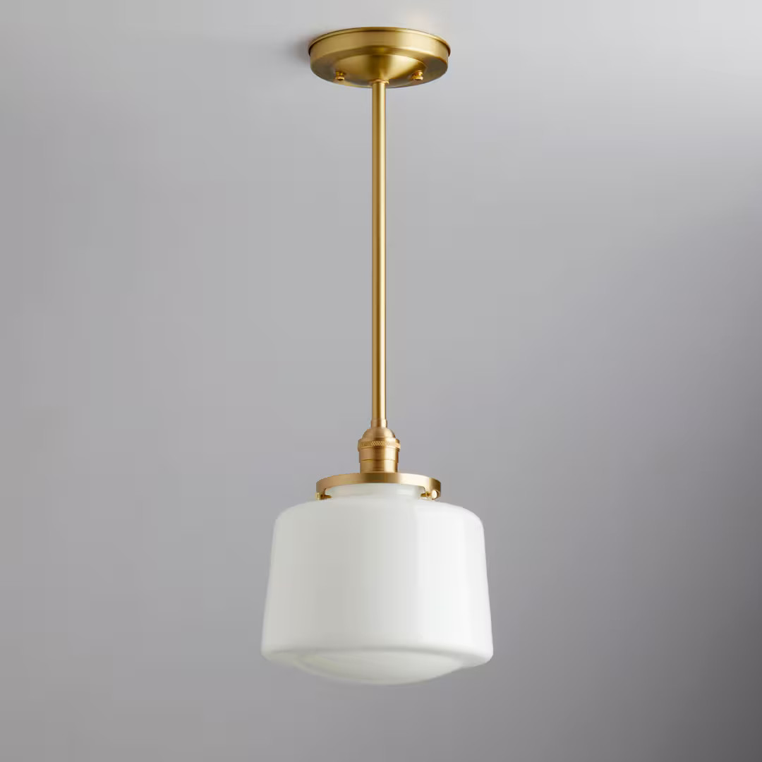 Hand Blown Glass Drum Lighting Pendant Kitchen Lighting Mid Century School House - Etsy | Etsy (US)