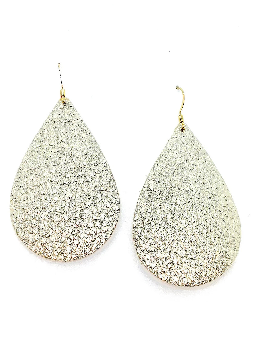 Champagne Teardrop Leather Earrings (silver/gold) | Etsy (US)