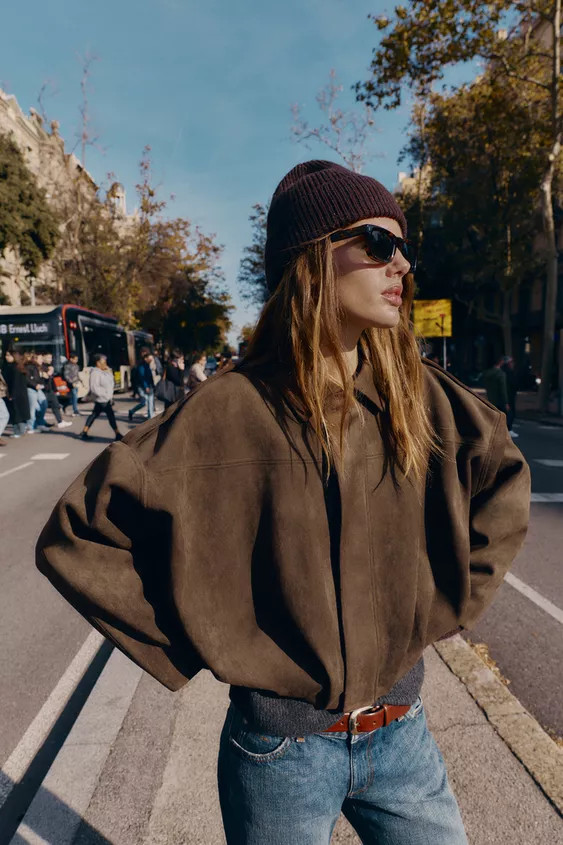 SUEDE EFFECT BOMBER JACKET | Zara US