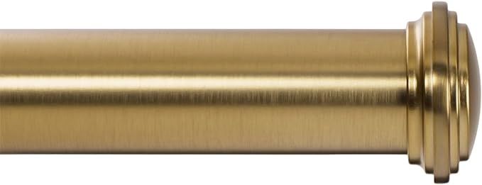 Ivilon Window Curtain Rod Decorative End Cap Design, 1 Inch Rod, 120 to 240 Inch. Warm Gold | Amazon (US)